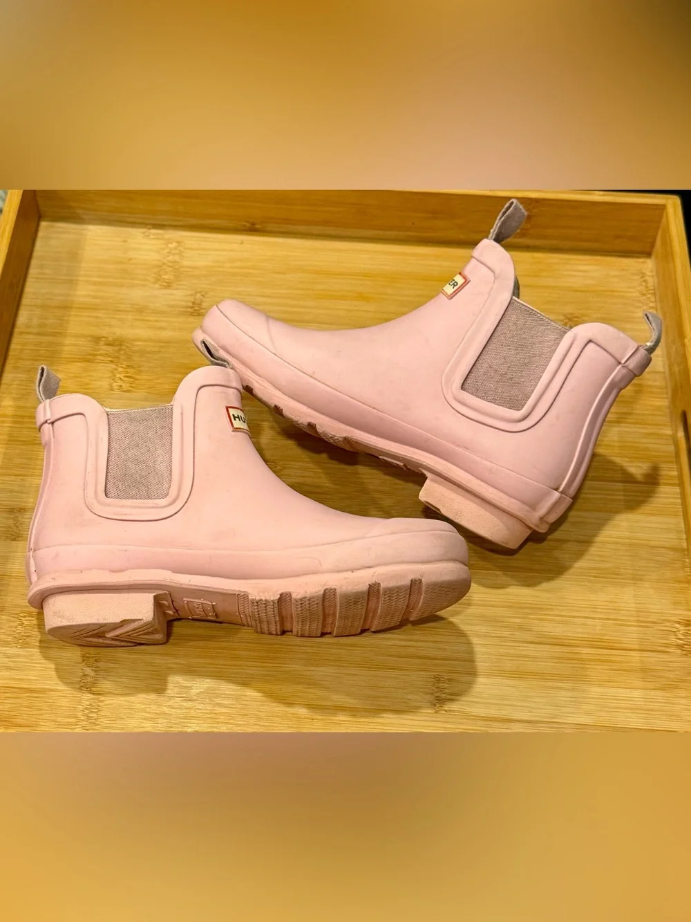 Hunter Pastel Pink Chelsea Rain Boots